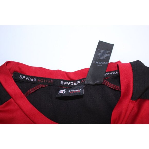 Spyder Active Athletic Shirt Men's L Black Red S.S. Preppy Sporty Casual Relaxed - Picture 8 of 12